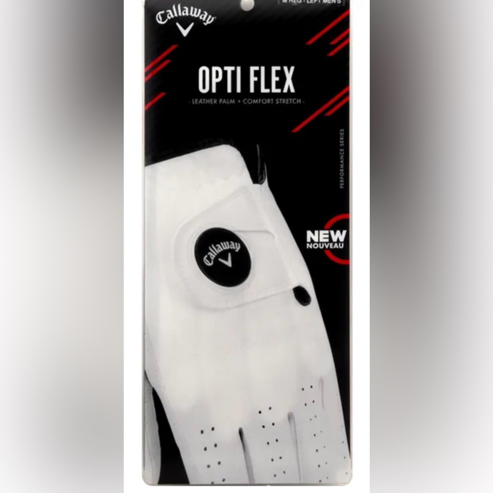 NWT NEW Callaway Opti Flex Leather White Premium Golf Glove Ladies Large Right